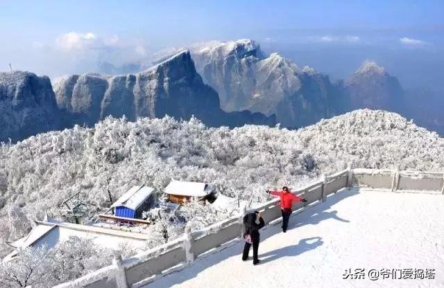 红墙，白雪，琉璃瓦，大雪压青松