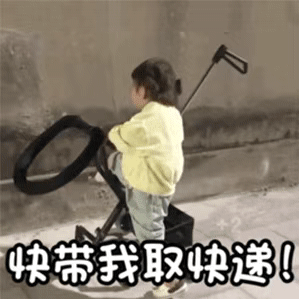 罗熙动图表情：在家等快递的你！