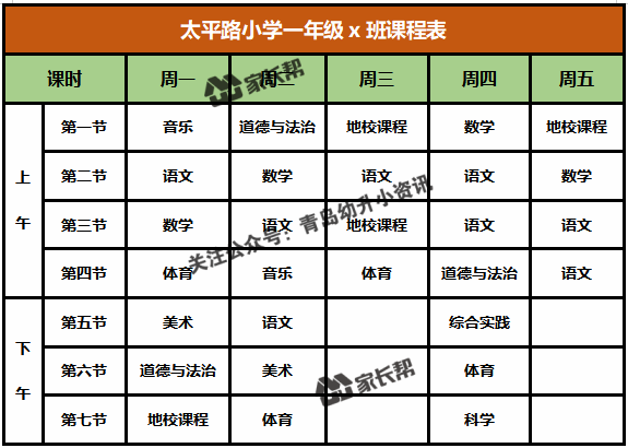 青岛「公办+民办小学」作息时间表及课程表汇总
