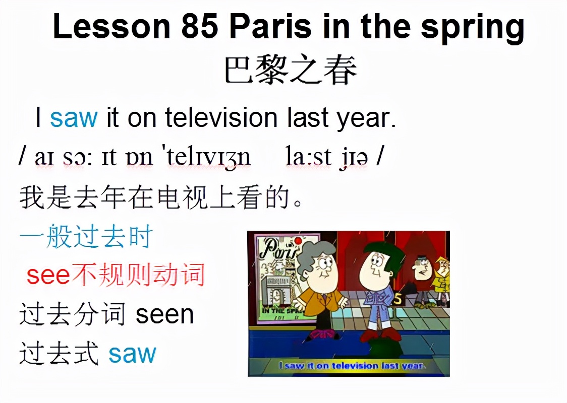 新概念英语第一册，课文课件自学整理Lesson 85 Paris in the spring