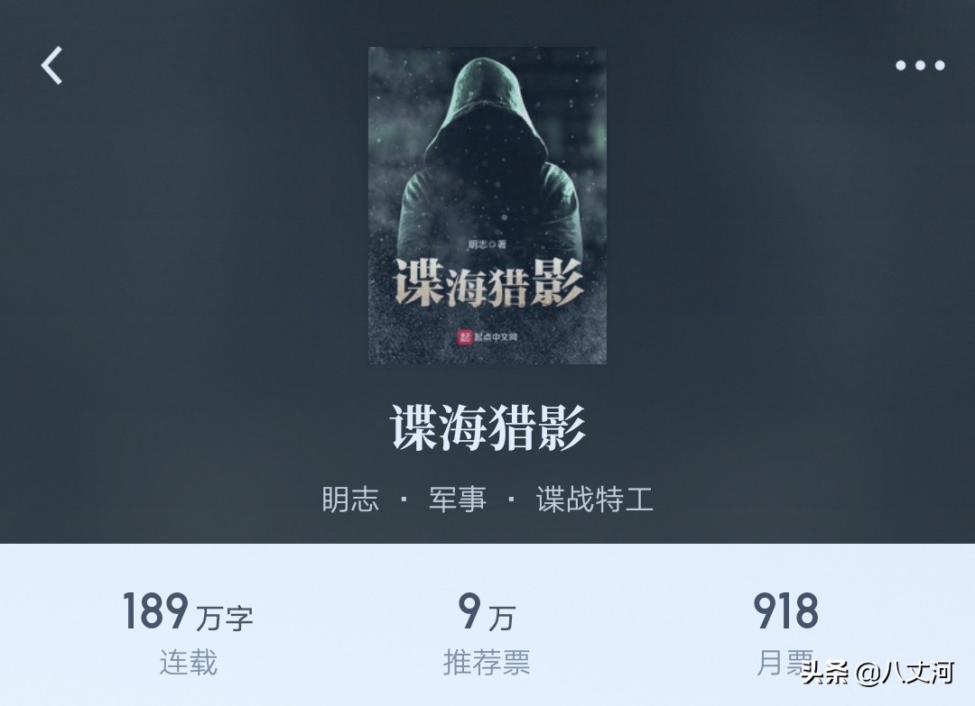 推荐五本谍战小说，仅次于《谍影风云》，本本好看。