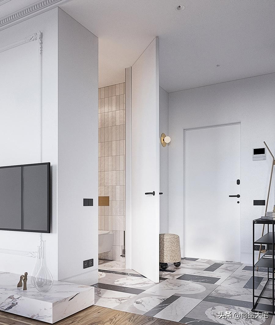 28岁女孩的38㎡公寓，既是家也是工作室，全屋大白墙宽敞大气