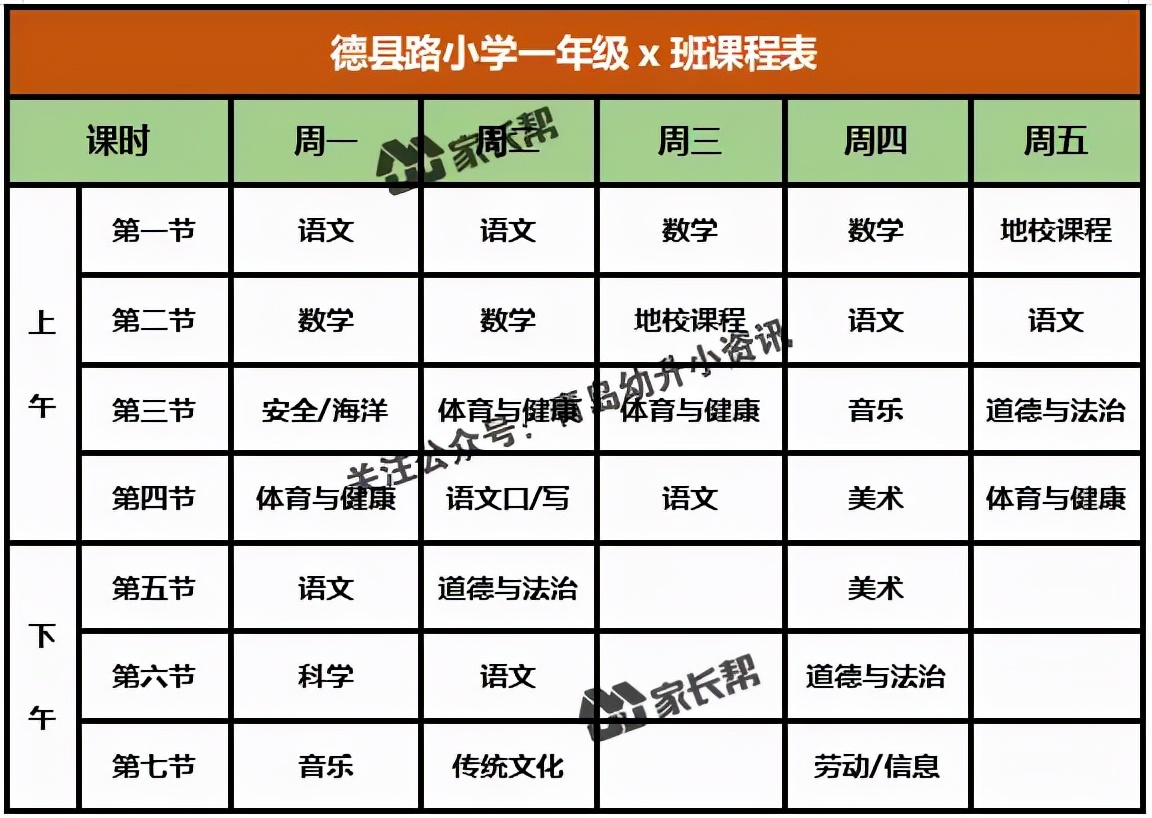 青岛「公办+民办小学」作息时间表及课程表汇总