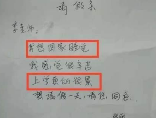 小学生“请假条”火了，理由过于“真实”，老师无奈：不得不批