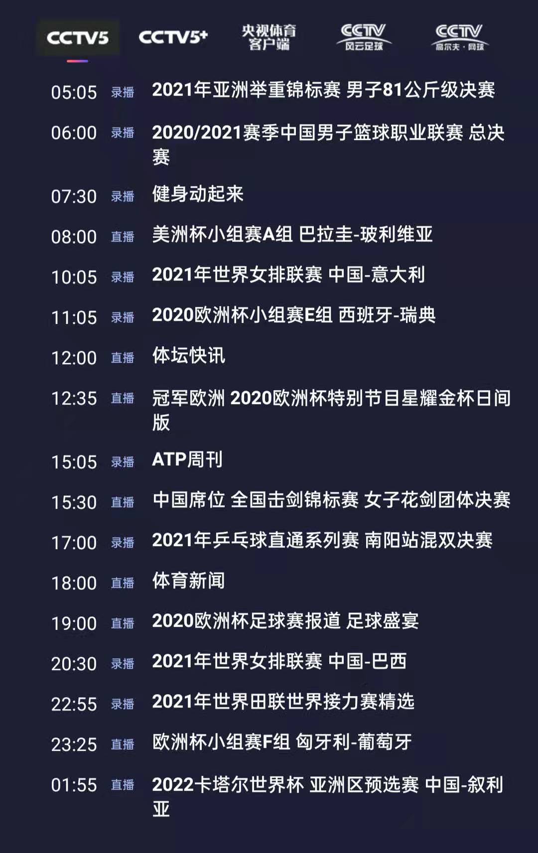 2021世界杯在哪直播(央视体育今日节目单：晚间01:55世界杯亚洲区预选赛(中国-叙利亚))