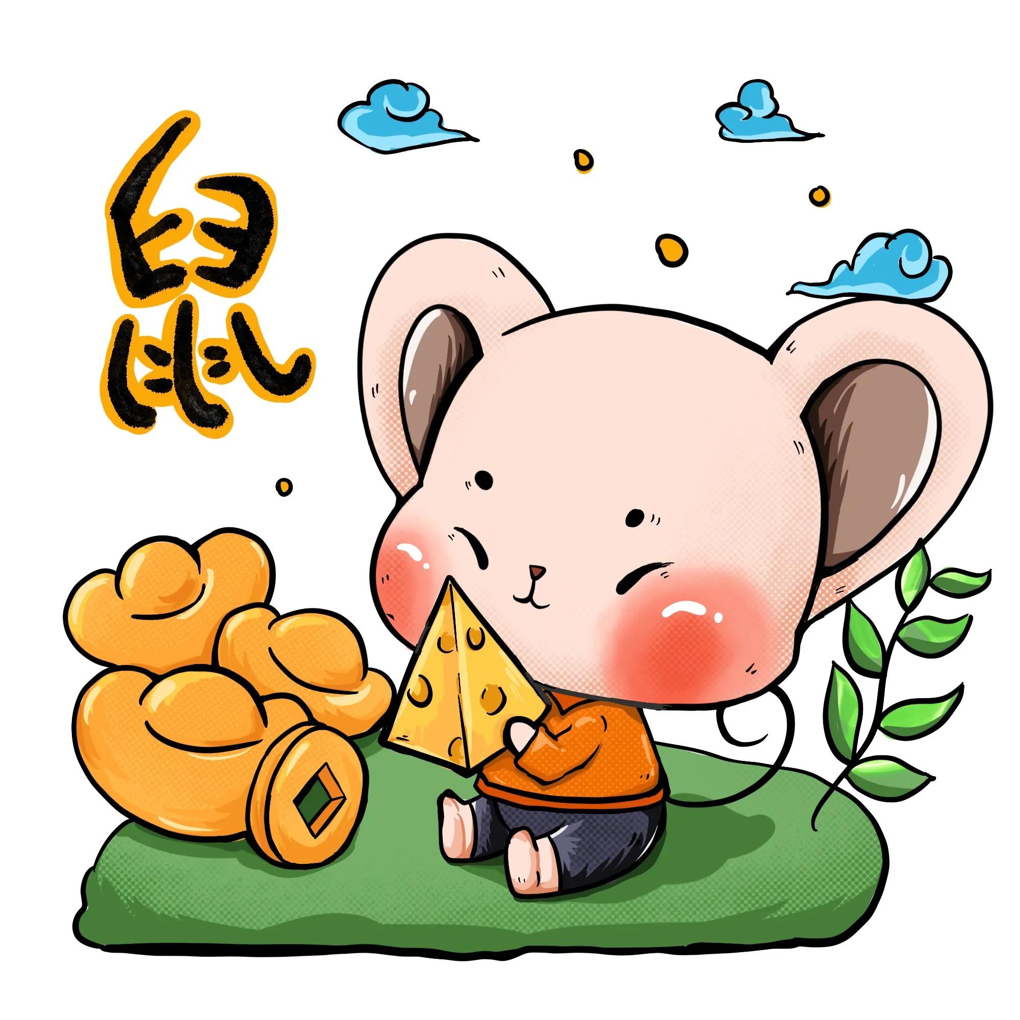 12生肖简笔画附彩图参考,共2套