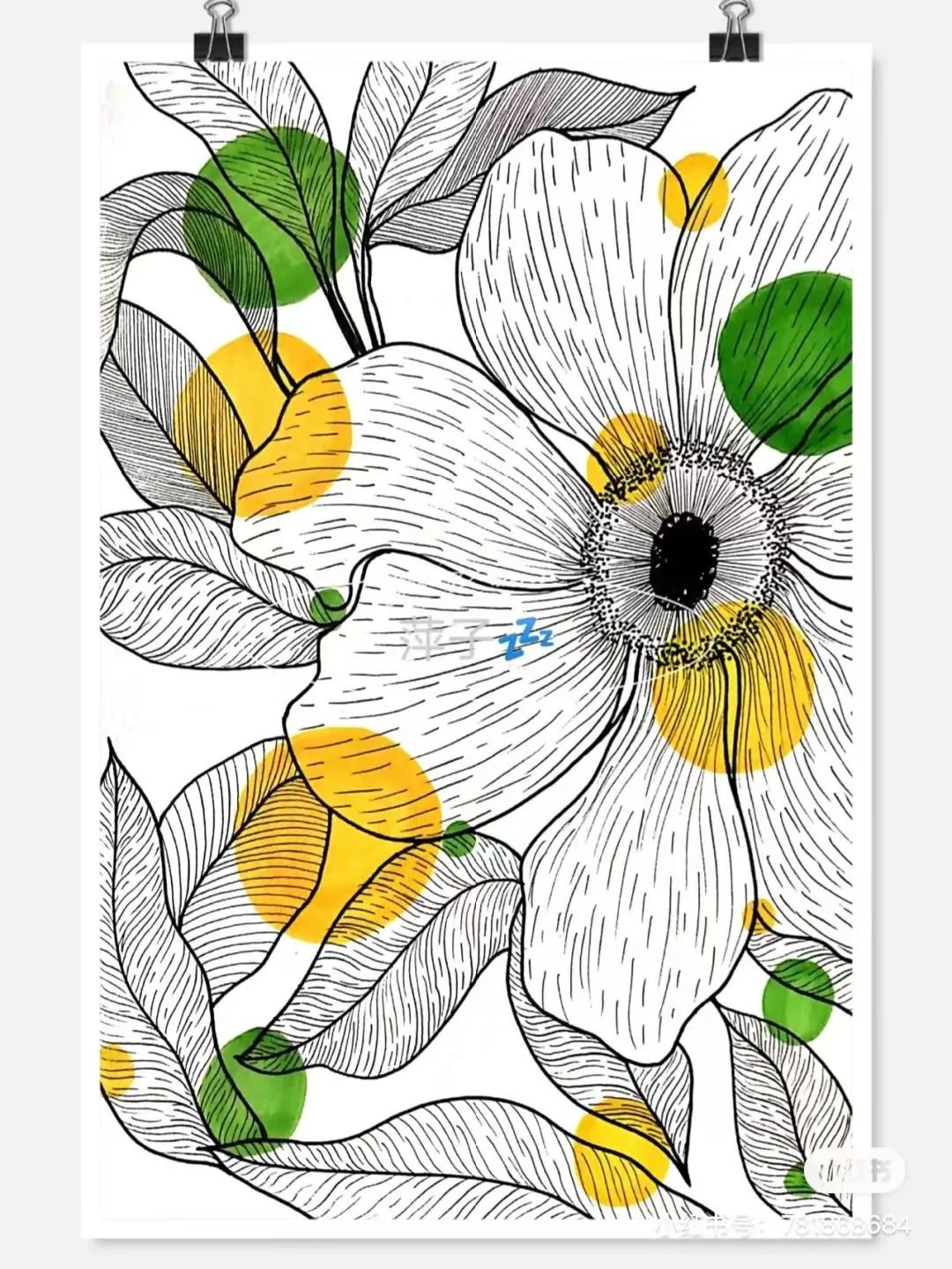 花草创意线描装饰写生范本,画完它们你的手从此再也不是爪子