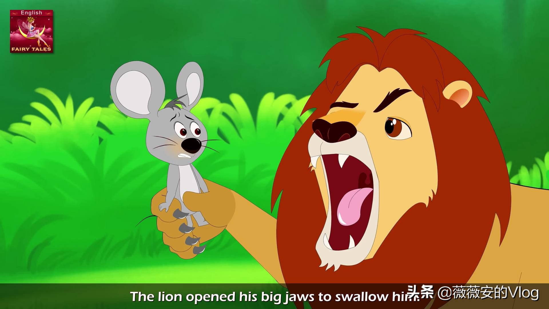 读经典童话故事学优美英文 The Lion and The Mouse 狮子和老鼠