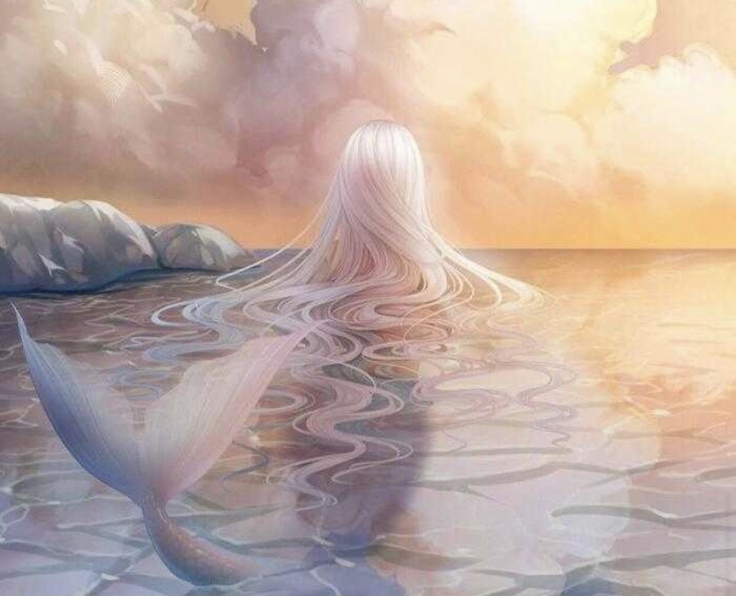 惨痛到,小美人鱼在王子大婚的第二天,跳入大海,变成泡沫.