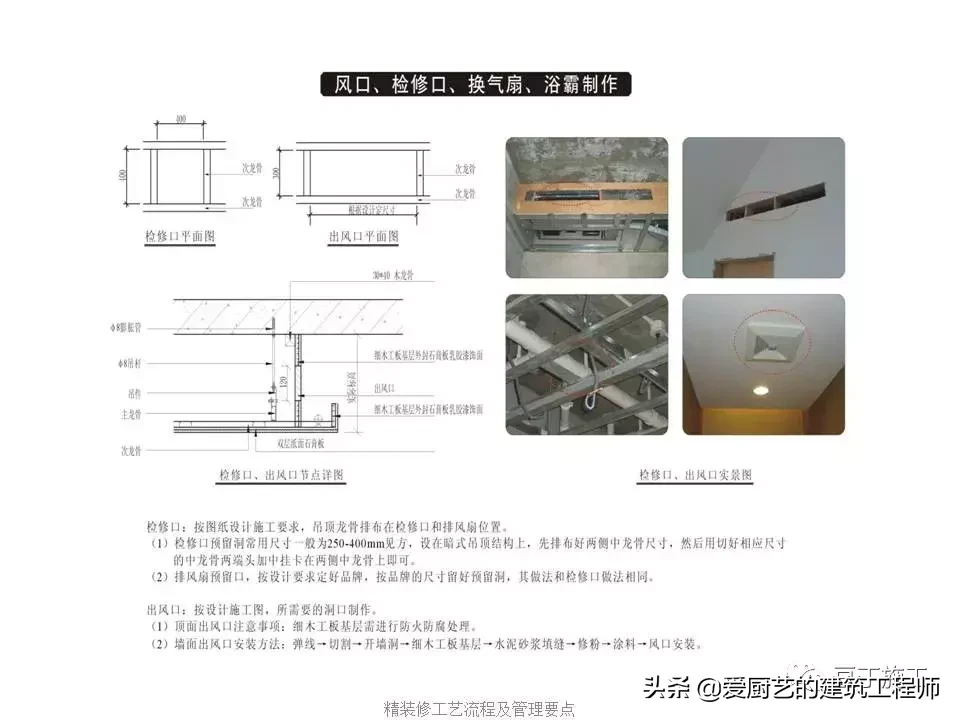 图解装饰装修工程施工工艺流程，用图片的形式解析施工，请收藏