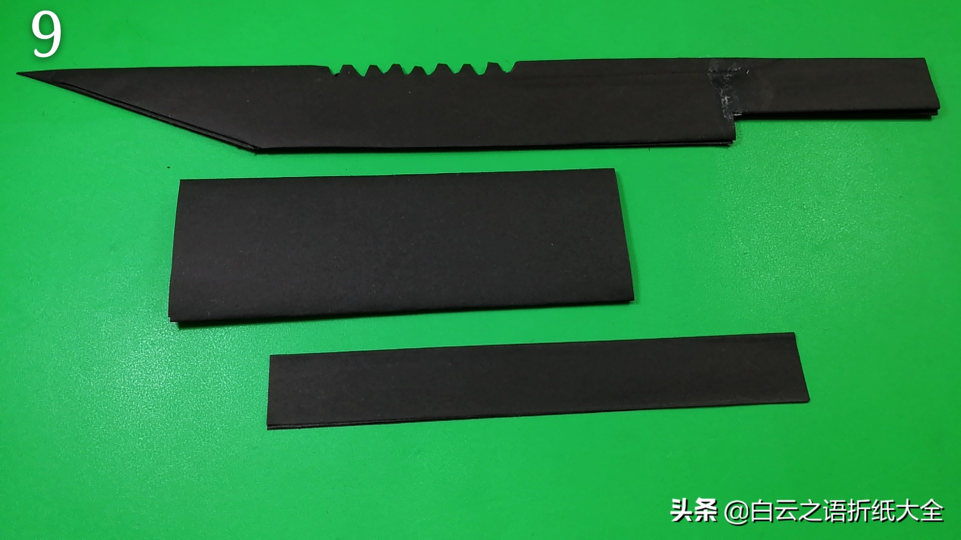 如何制作纸酷炫匕首逼真威武霸气手工(折纸特种兵超级炫酷格斗刀图解