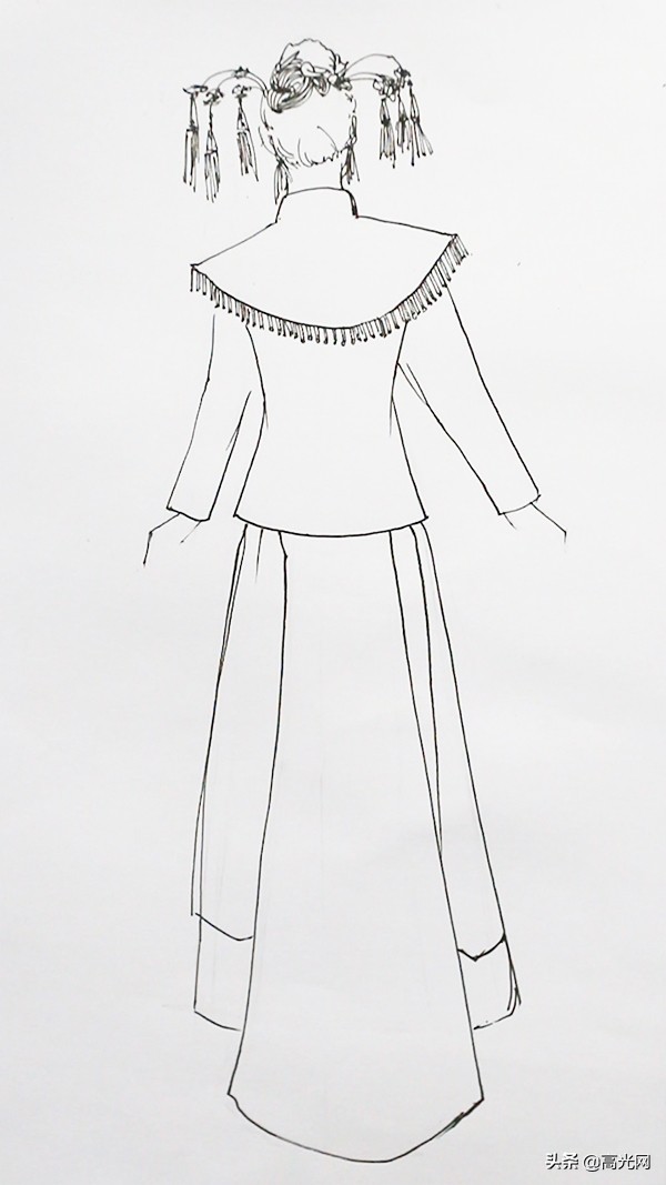 铅笔绘画古装衣服图片(古代凤冠霞帔怎么画) - 赤虎壹号