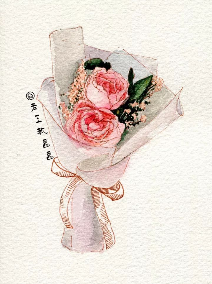 一束手捧花,画出来真美!