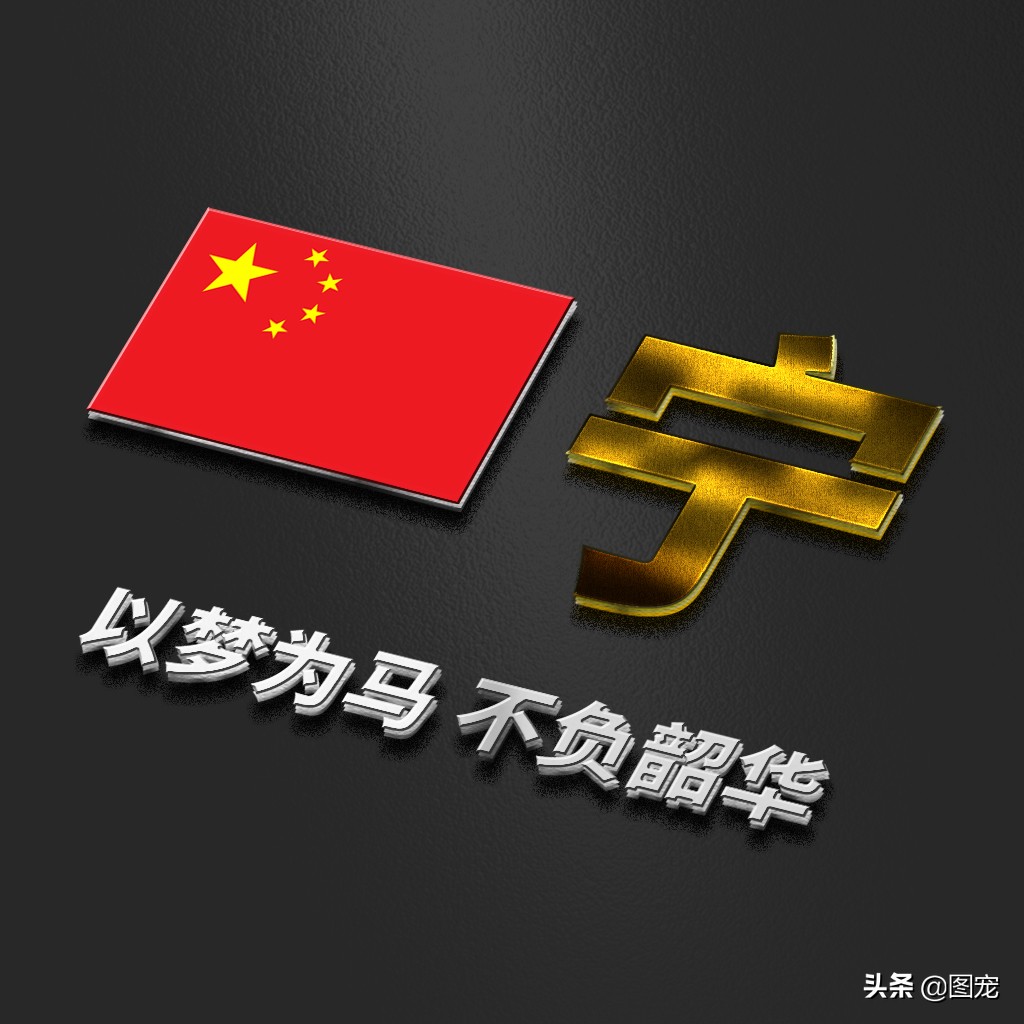 姓氏头像：爱国励志正能量微信头像，金色年华，以梦为马不负韶华