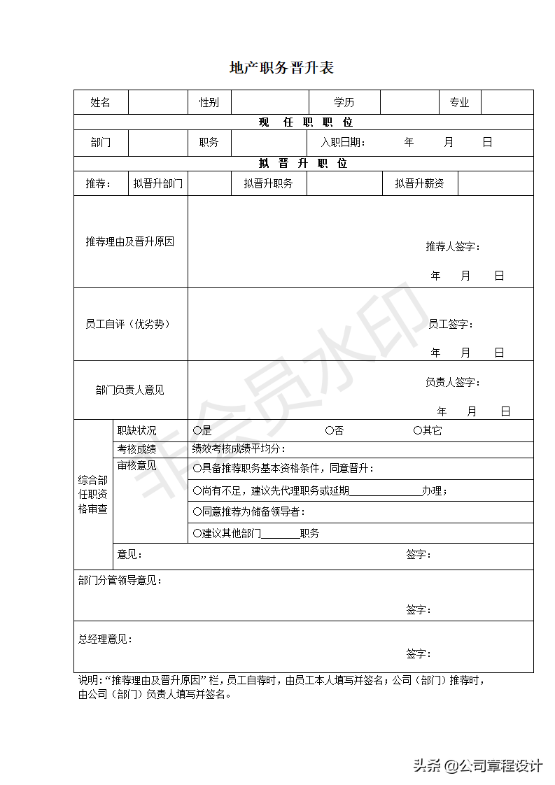 房地产公司员工入职、转岗、晋升、离职管理制度
