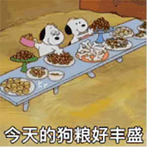 表情包：今天的狗粮好丰盛
