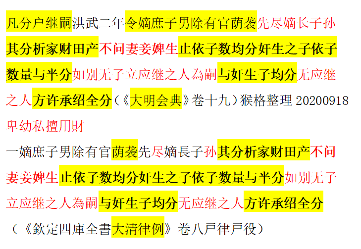 谁说庶子没有继承权？乱讲，古代财产可是诸子不论嫡庶均分的