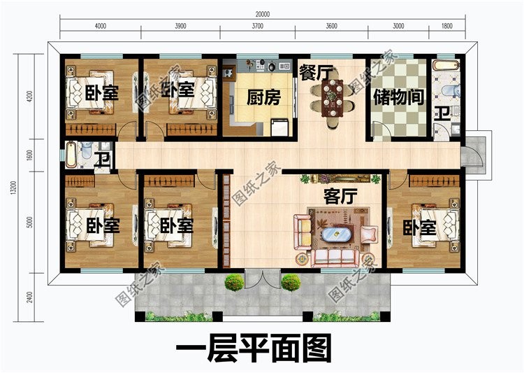 农村一层5开间欧式平房小洋楼,生活舒心,宁静放心