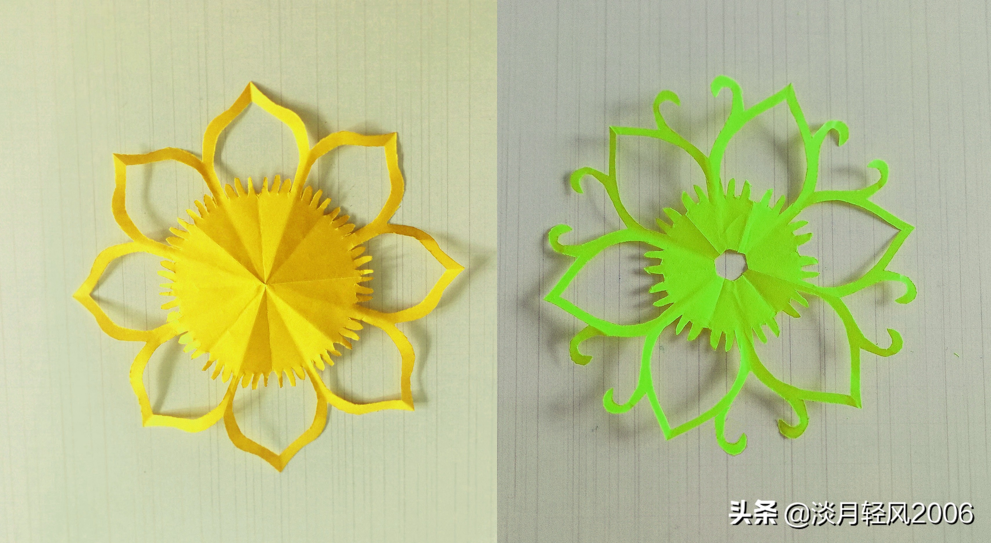 幼儿手工,简单剪纸教程,剪一朵花,学习花纹的变化方法