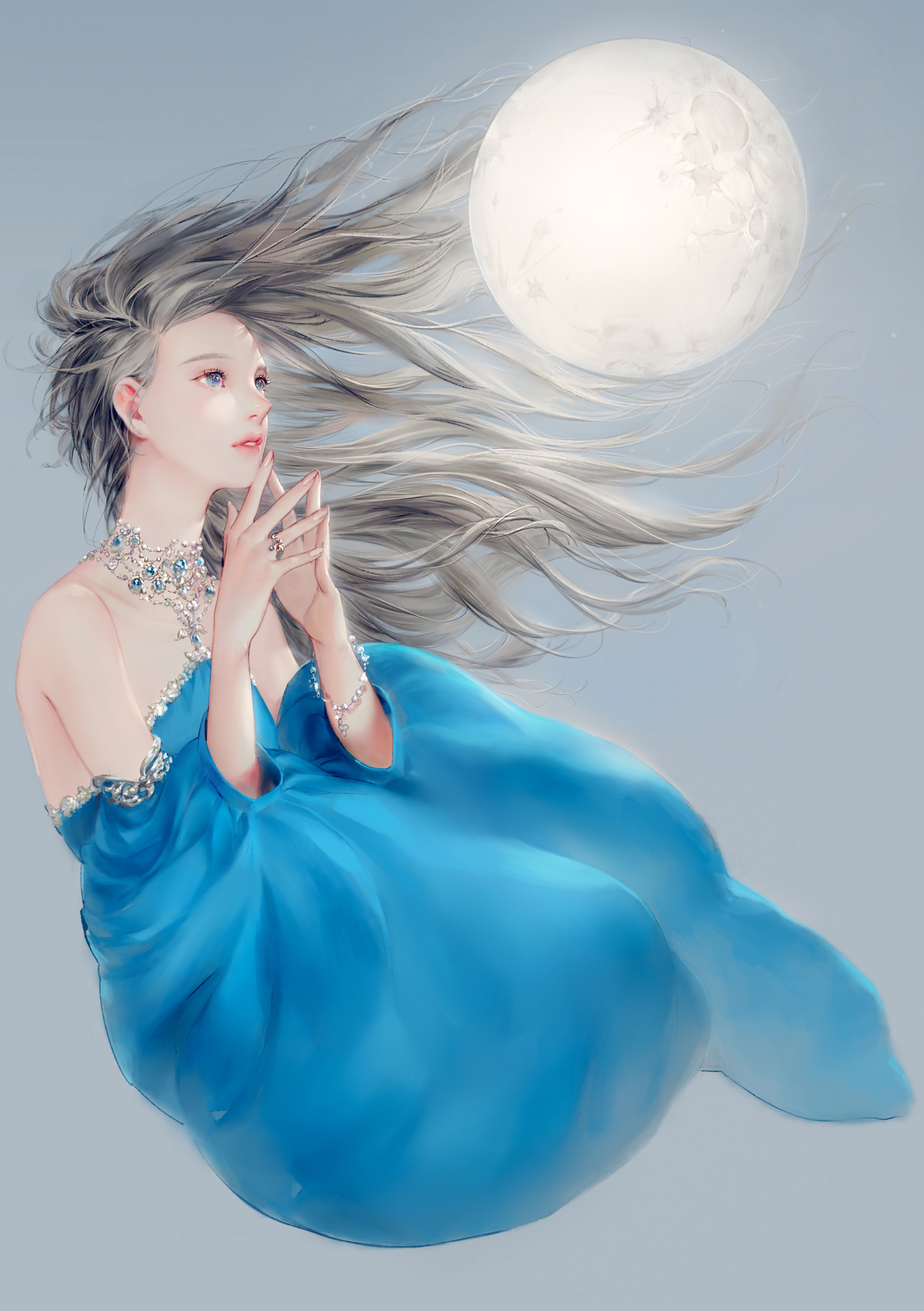 通透唯美的二次元美女，仙气扑面而来，充满梦幻华丽的马卡龙色彩