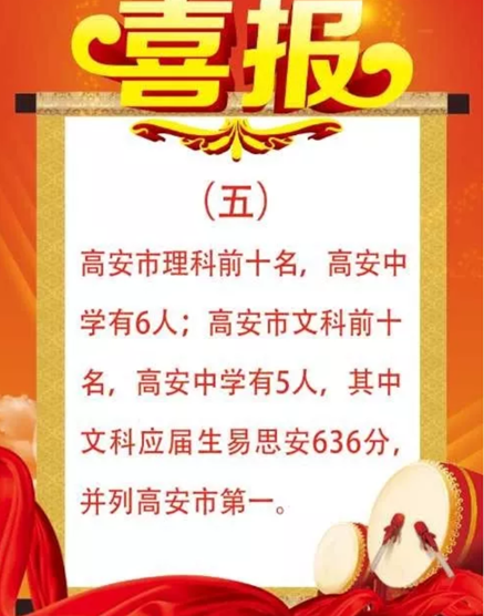 高安中学2019高考成绩