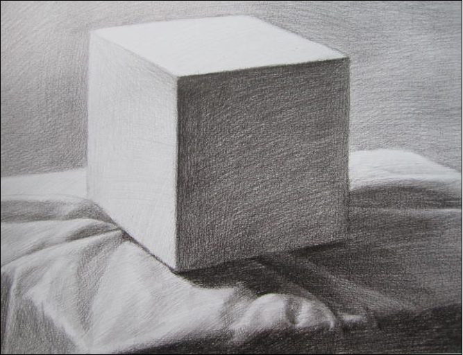 素描基础教程——石膏正方体素描(简单易学)