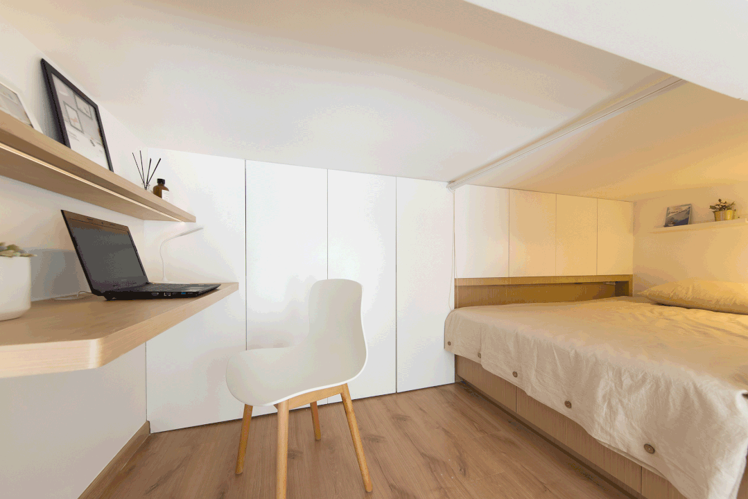 三口人够住了！28m²平层改复式小两居，22m²收纳太秀了