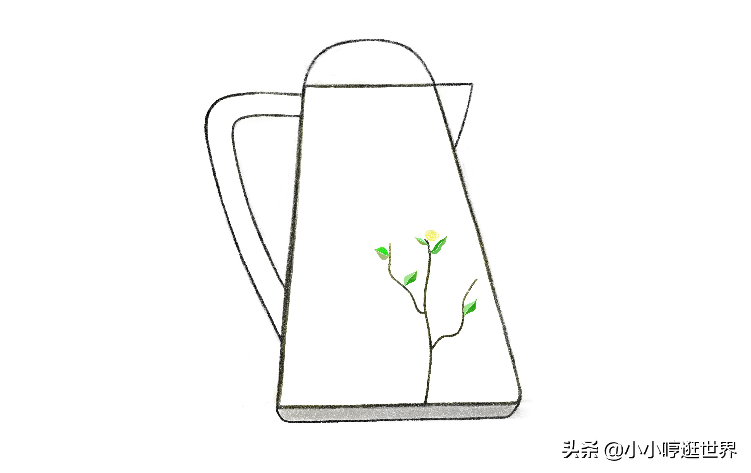 水壶简笔画图片(步骤详解水壶的最简单画法)