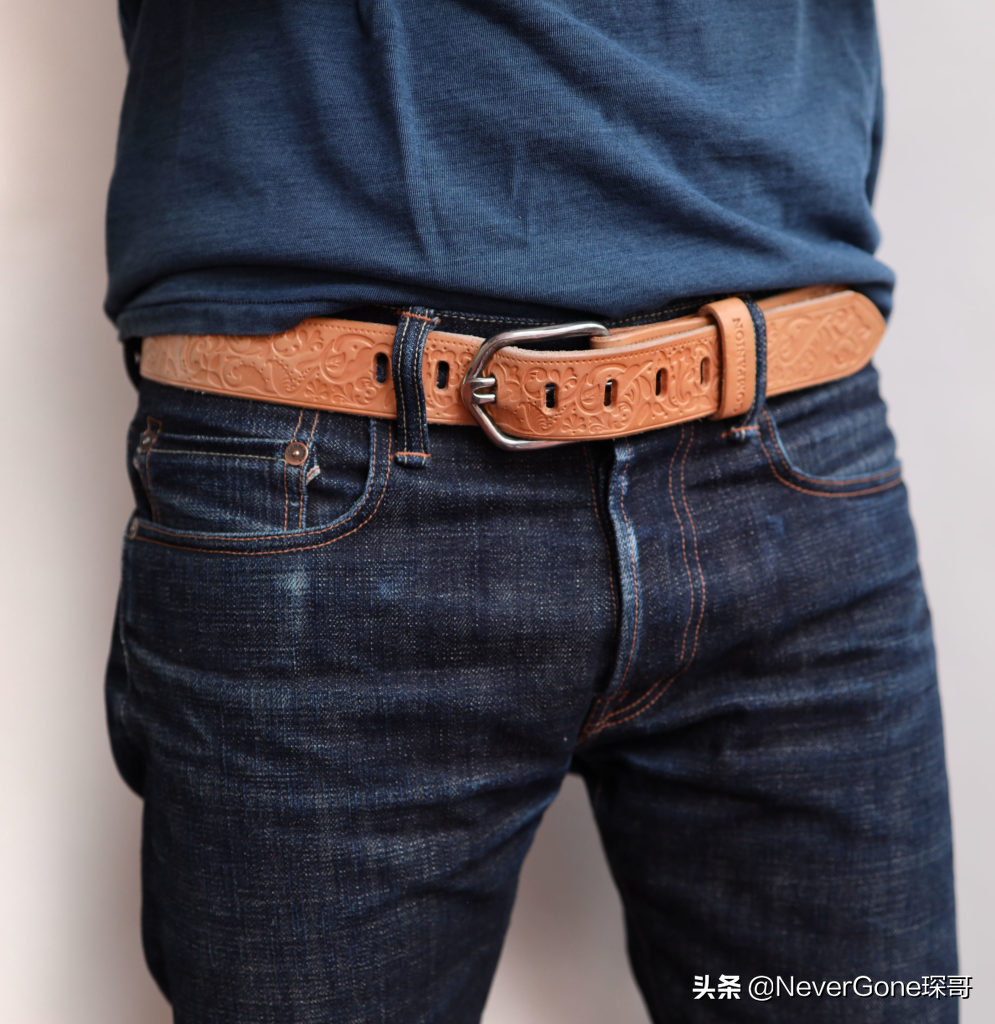 companion denim赫尔曼橡树植鞣腰带上身效果:除了这个款式,companion