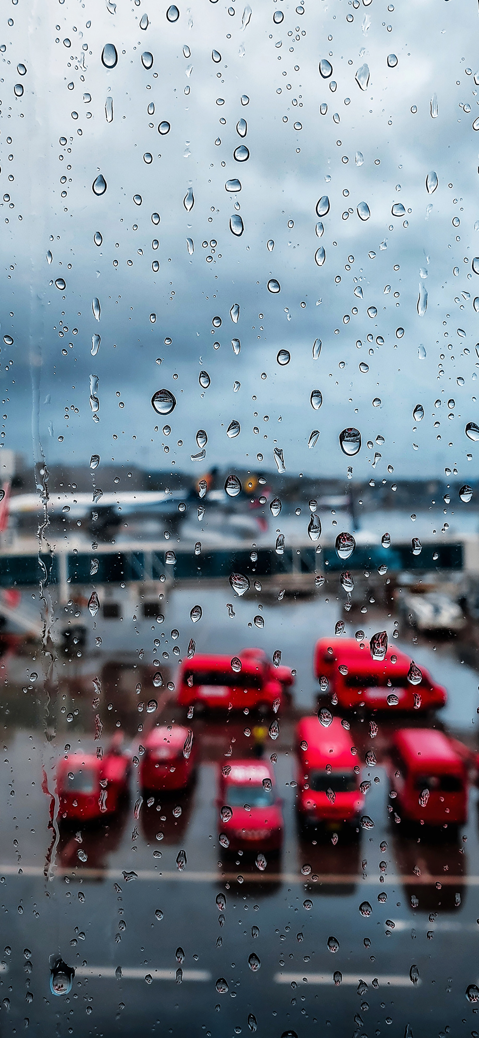 〔手机壁纸〕手机屏幕上的雨滴水珠