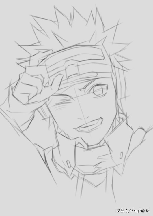 积极乐观的素描风宇智波带土宇智波带土素描