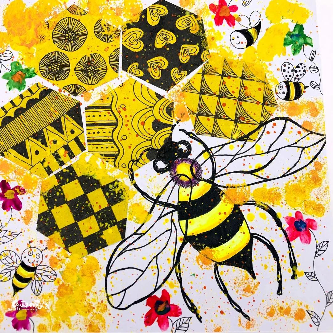 蜜蜂的简笔画 蜂巢简笔画 - 汽车时代网