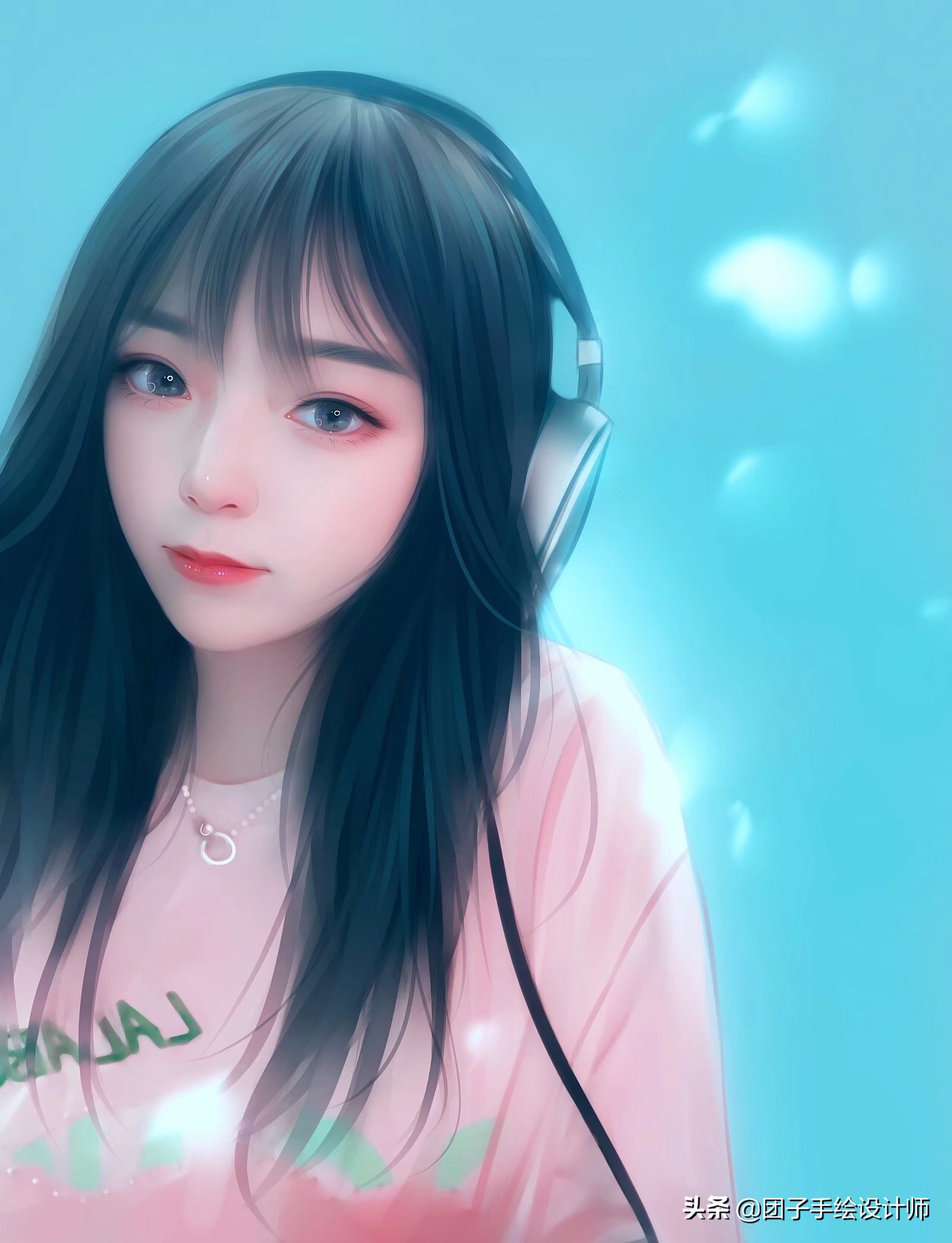 换一换你的头像吧 清纯真人手绘女士头像,美丽动人让人过目不忘