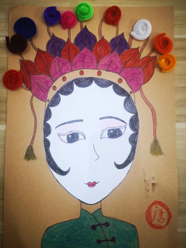 花旦脸谱图片 绘画(儿童创意美术课程) - 赤虎壹号