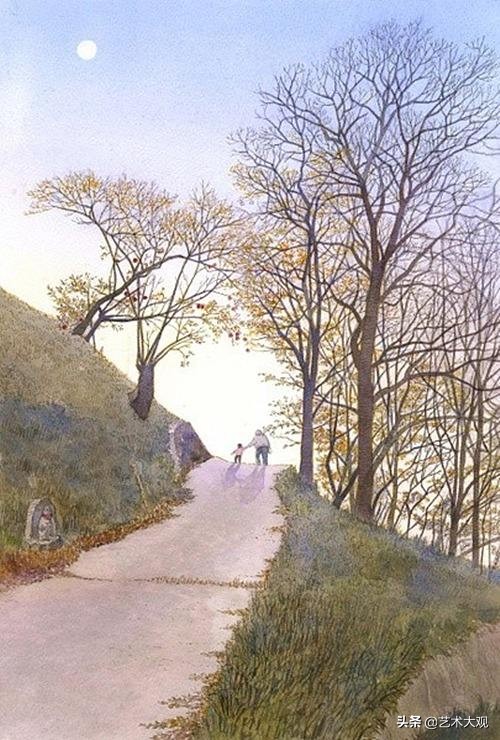 日本画家春崎幹太风景水彩画