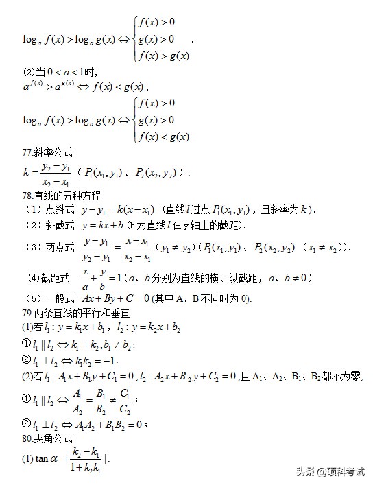 高考数学：所有公式及常用结论汇总，考前复习、高考冲刺必备！