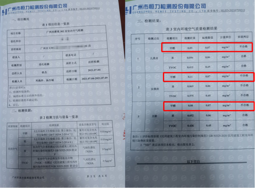 室内空气检测出甲醛超标，消费者质疑欧派家居板材有问题