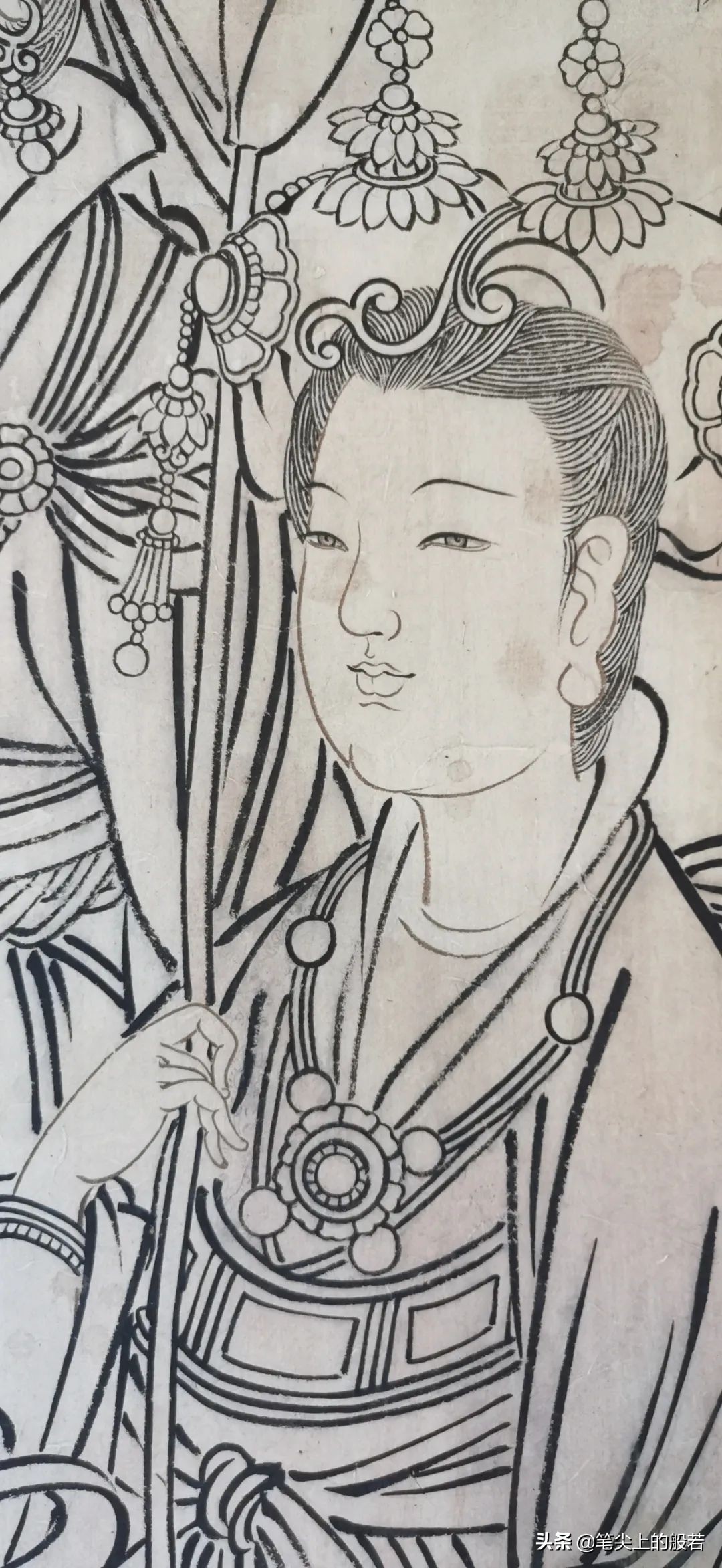 远至宋代白描大家李公麟,元代的赵孟頫,明代的陈洪绶,清代的任伯年等