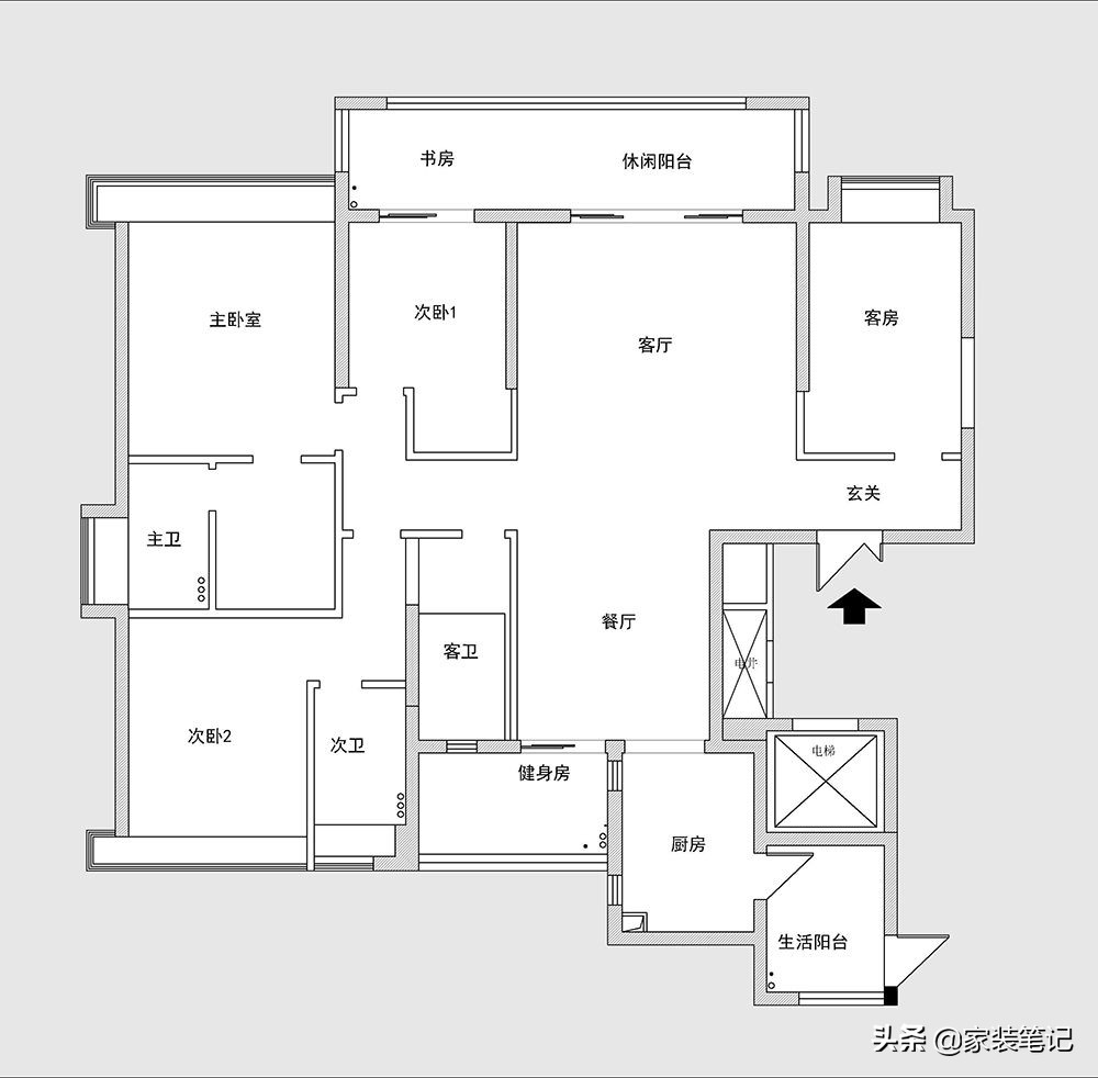 200㎡的新中式风格，拥有骨子里的东方气质，灰色显得非常高级
