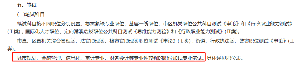 提醒！深圳市考这些职位要加考专业科目
