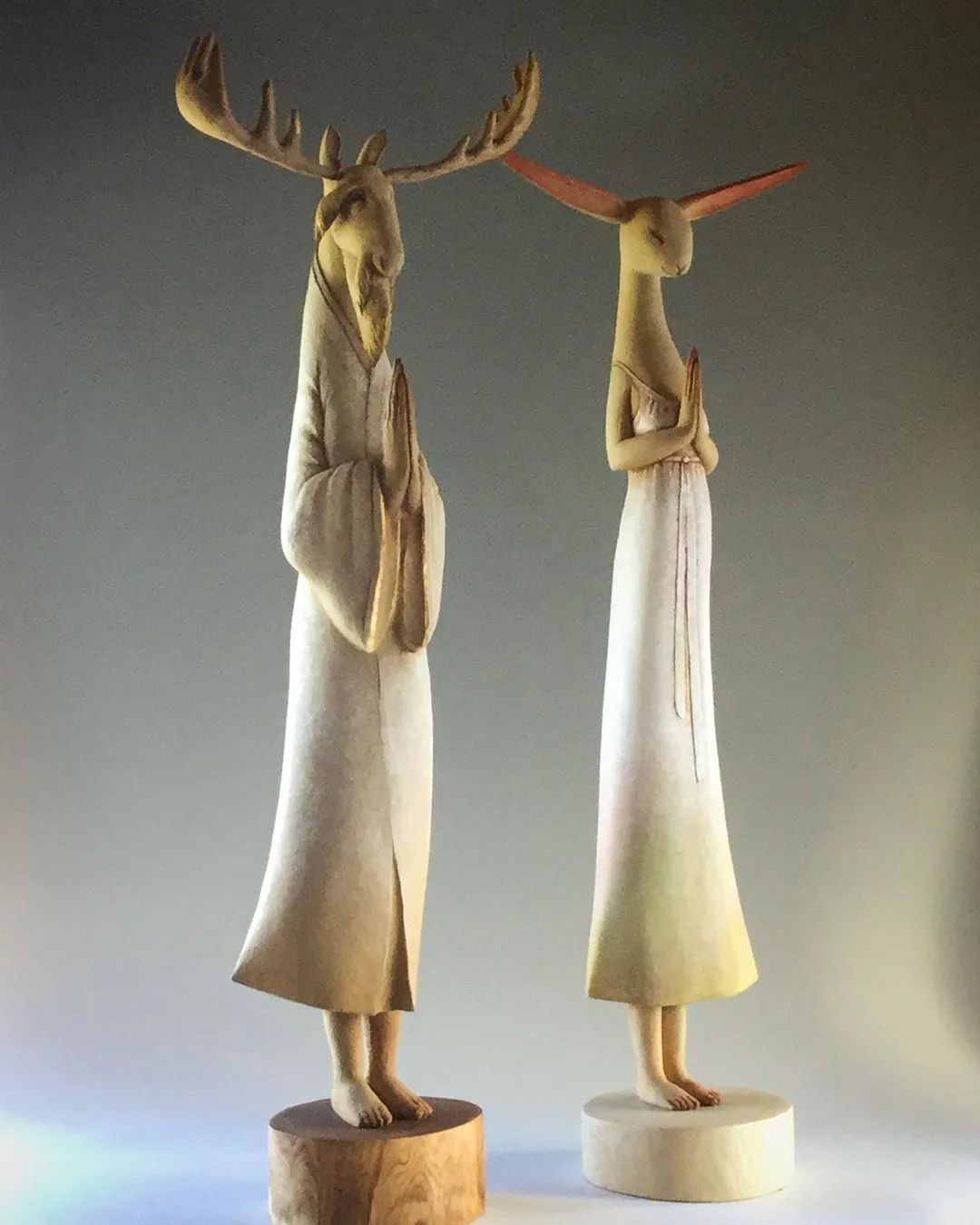 60岁日本老人的“治愈系”木雕，让人直呼“幸福”：太大胆了吧