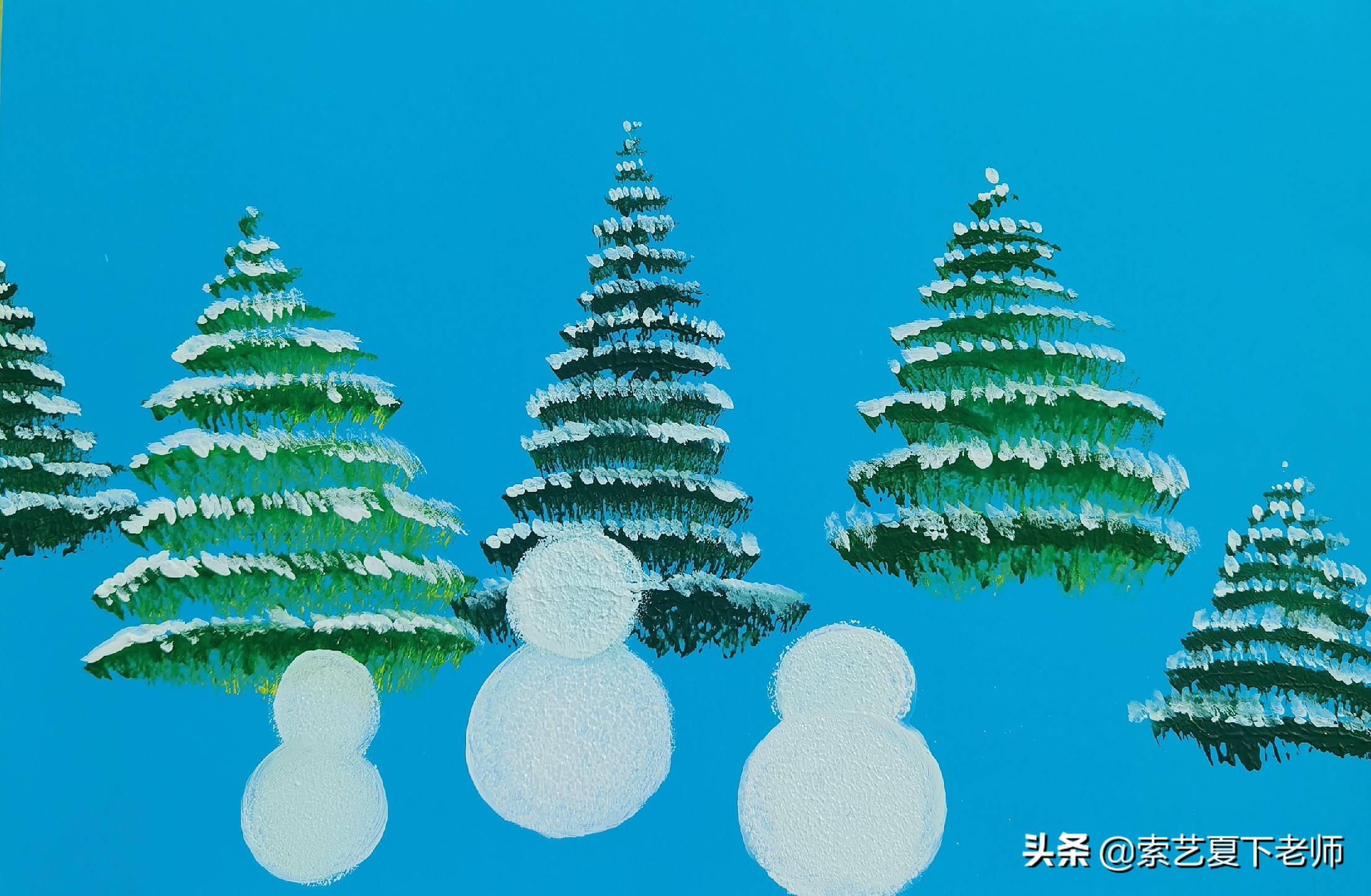 少儿美术（风景篇） ‖《堆雪人》学画雪人和雪景