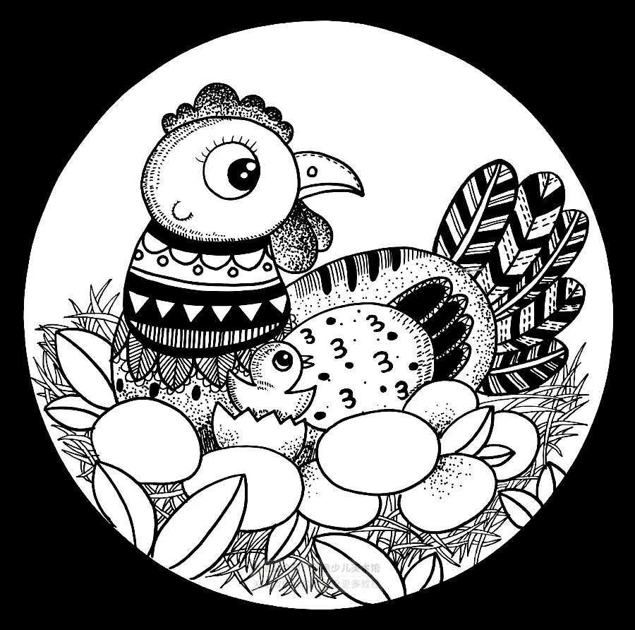 调整画面中点线面之间的疏密关系使画面黑白灰的节奏更加明快在周围