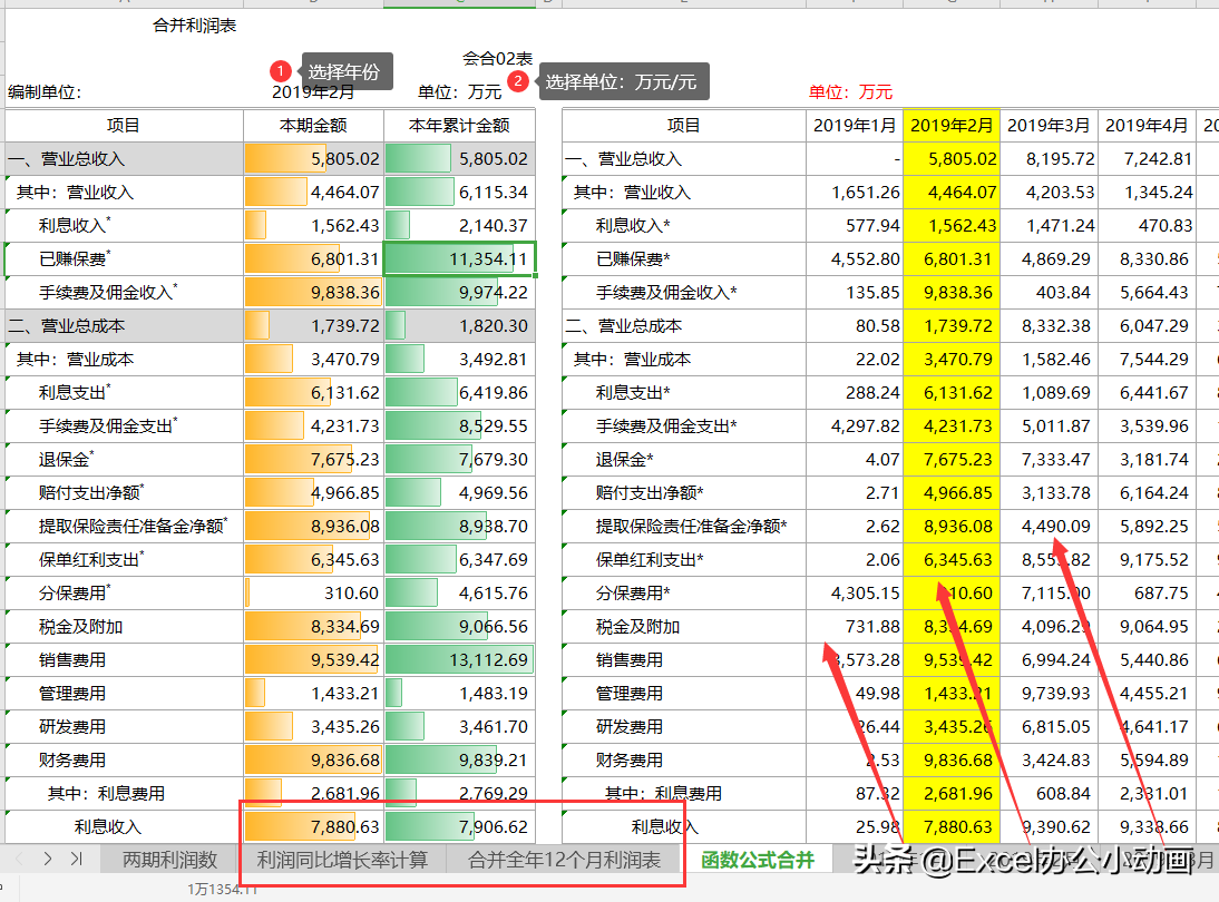 年底汇总套路多：快速合并全年12个月的利润报表