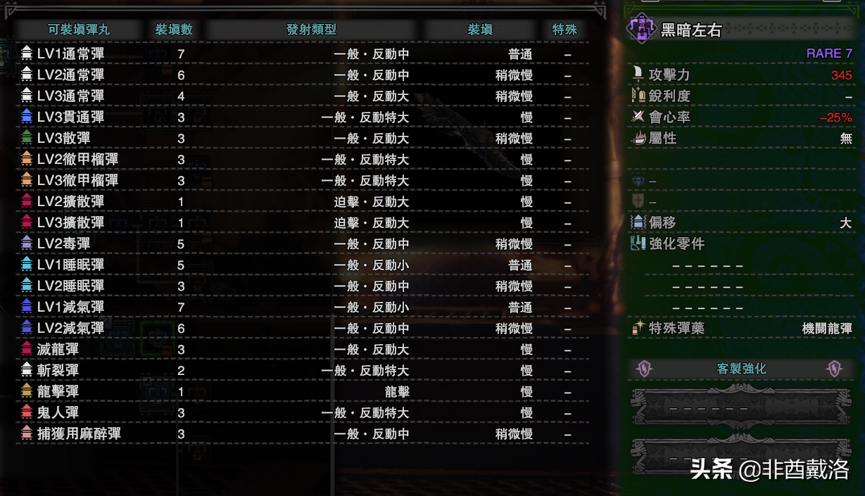「怪物猎人世界」全武器配装第31期：黑暗左右