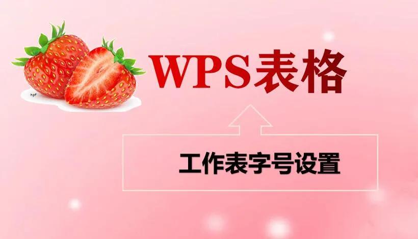 「wps表格」工作表字号设置