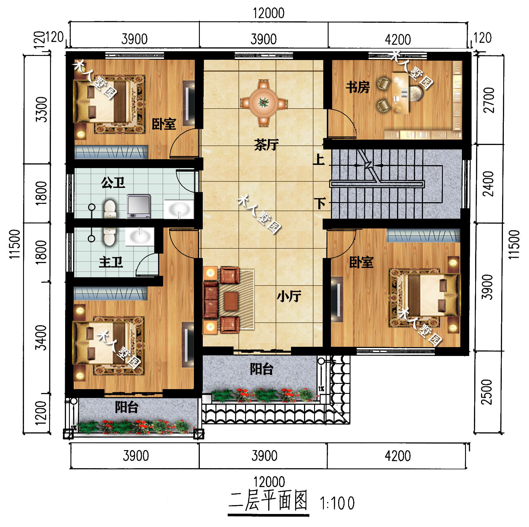 120平米独栋别墅户型图图片