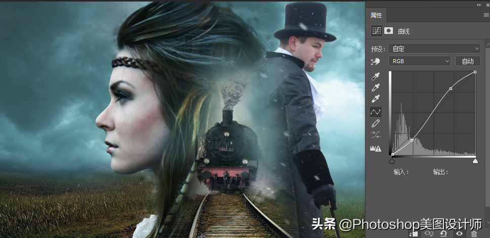 PS合成创意的二次曝光海报