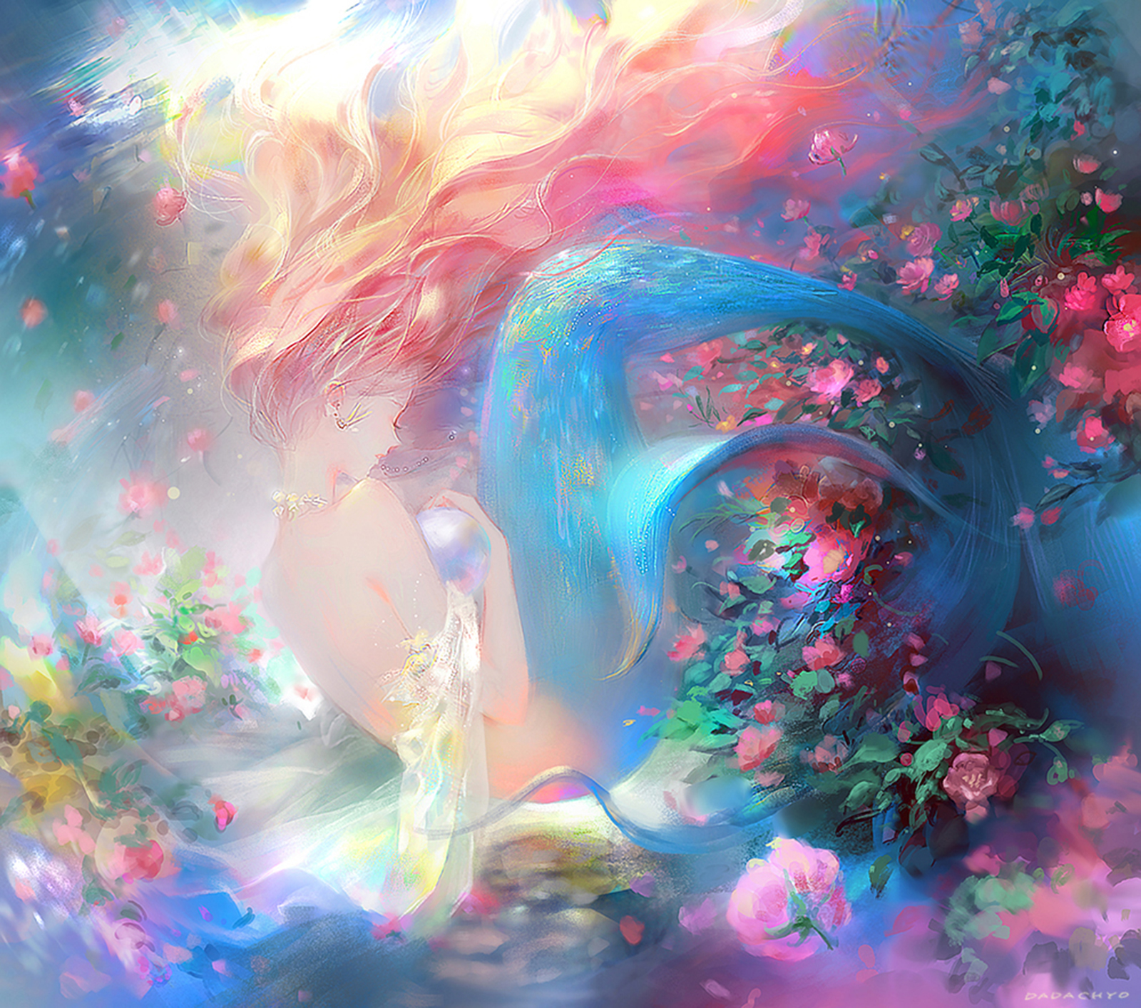 通透唯美的二次元美女，仙气扑面而来，充满梦幻华丽的马卡龙色彩