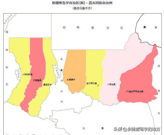 新疆行政区划图（新疆各地区最新最全行政区划图）